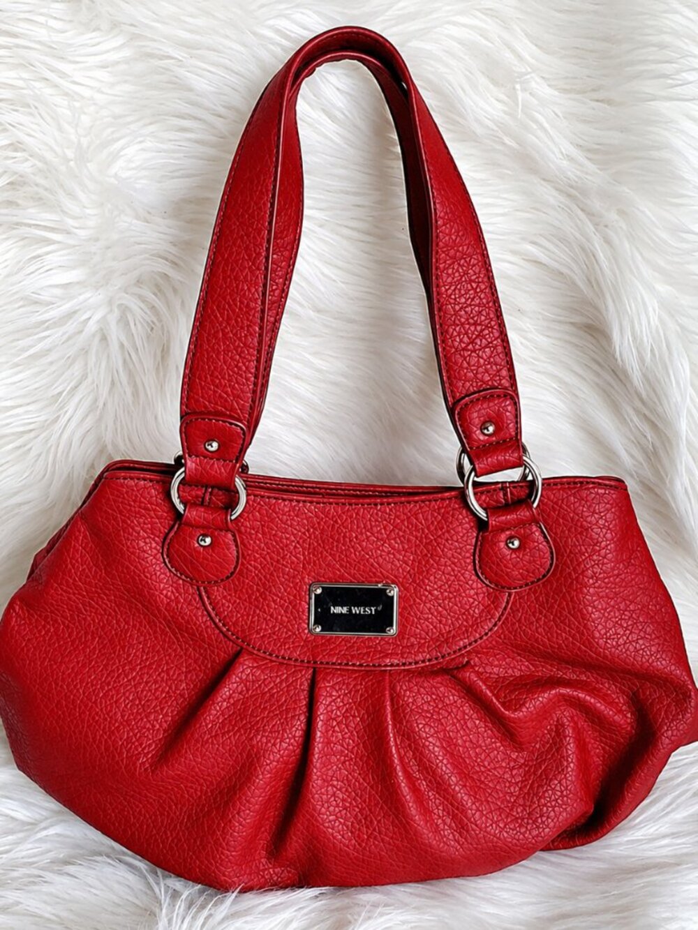 Nine West Burgundy Faux Leather Purse/Shoulder Bag
